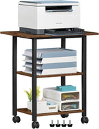 Lerliuo 3-Tier Printer Stand, Industrial Mobile Printer Table - Image 7