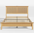 Lifezone Wood Queen Bed, Solid Wood Bed - Image 5