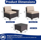 Outdoor Patio Furniture Set, 12 Pieces Outdoor Sectional Furniture High - Image 2