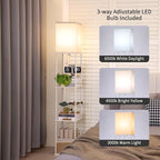 Gupuzm Floor Lamp with Shelves, 4 Layer Square Standing Lamp with 3 Color - Image 2