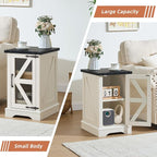 Joaxswe Narrow Night Stand Set 2, Farmhouse Side End Table - Image 9