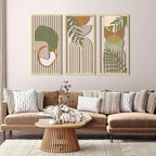 IARTTOP Boho Mid-century Modern Wood Wall Art 16x32 Inch Large Green Abstract - Image 2