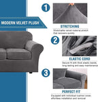 H.VERSAILTEX High Stretch Sofa Slipcover 4 Piece Cover Velvet Furniture - Image 3
