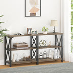 LVB Wood Console Table, Long Metal Entryway Table Behind Couch, Large Narrow 3 by LVB