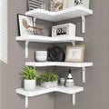 Venusmiles Corner Floating Shelves Set of 4, Wall Mounted L-Shaped Storage by Venusmiles