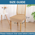 Smiry Waterproof Seat Covers for Dining Room Chairs Set of 6, Stretch Jacquard - Image 2