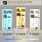 Lvifur Display Cabinet with Glass Doors, Modern Curio Cabinet with 3 Color - Image 4