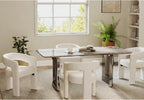 VESCASA Linen Barrel Dining Chair - Image 7