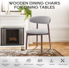 COLAMY Wooden Dining Chairs Set of 4, Modern Fabric Upholstered Dining Room - Image 6
