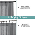Chyhomenyc Charcoal Grey Semi Sheer Curtains 36 Inch Length, Light Filtering - Image 4