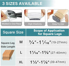 Ansible 24 Pcs Chair Leg Floor Protectors Square, Silicone Felt Furniture Leg - Image 5