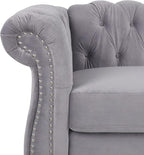 RARZOE Modern 2 Pieces Living Room Sofa Set, Contemporary Tufted Button Velvet - Image 4