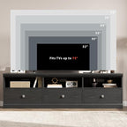 IDEALHOUSE 70in TV Stand for TVs up to 80", Mid Century Modern Entertainment - Image 6
