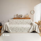 VClife Vintage Floral Boho Couch Cover, Soft Breathable Chenille Sofa Cover - Image 3