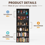 Furniwell 71" Tall Bookcase Bookshelves, 6 Tier Floor Standing Bookcases Open - Image 6