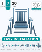 SERWALL Outdoor Rocking Chair Set of 2, HDPE Rocking Chair - Image 7
