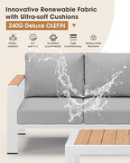 Aluminum Outdoor Patio Furniture Set, 11 Seats Patio Conversation Sets - Image 3