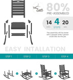 SERWALL Outdoor Rocking Chair Set of 2, Oversized Rocking Chair - Image 7