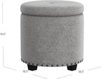 HomePop Home Decor | Upholstered Round Storage Ottoman - Image 3
