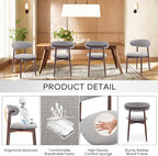 COLAMY Wooden Dining Chairs Set of 4, Modern Fabric Upholstered Dining Room - Image 4