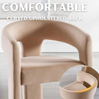 RIVOVA Modern Barrel Dining Chairs Set of 5, Velvet Upholstered Accent Side - Image 4