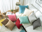 Stellhome Burlap Throw Pillow Covers Solid Farmhouse Linen Pillowcase - Image 4