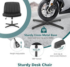 OLIXIS Criss Cross Legged Chairs Armless No Wheels Wide Seat Height Adjustable - Image 6