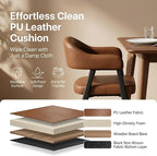 HNY Modern Dining Room Arm Chairs Set of 4, Retro Faux Leather Upholstered - Image 5