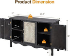 RoyalCraft Buffet Cabinet with Storage, Vintage Solid Wood Sideboard with 3 - Image 2