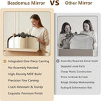 Besdomus Vintage Black Arched Mirror: 24"x42" French Large Arch Black Antique - Image 7