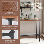 Industrial 41.3inch Height Bar Table Vintage Pipe Design Bistro Table Rustic - Image 7