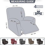 ANARACHON Leather Look Recliner Chair Covers, 4-Pieces Stretch Recliner Cover - Image 3