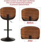 KCC Bar Stools Set of 2, Swivel Adjustable Height Barstools, PU Leather - Image 8