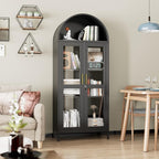 73" Black Metal Arched Display Cabinet by JAORD