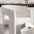 RIVOVA Modern Barrel Dining Chairs Set of 2, Velvet Upholstered Accent Side - Image 4