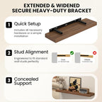 Fun Memories 67 Inch Fireplace Mantel Shelf, Deep Floating Shelves - Image 7