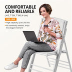 VINGLI Bamboo Folding Chair, Foldable Dining Wood Chairs Comfortable Seat - Image 5