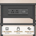 Asgolion Side Table with Charging Station, Skinny Nightstand with USB Ports and - Image 5