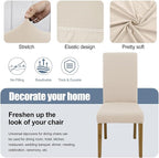 BIETYONE Stretch Dining Chair Covers Set of 6, Soft Removable Washable Kitchen - Image 3