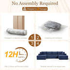 134 Inch Modular Sectional Sleeper Sofa, Boneless Cloud Couch - Image 7