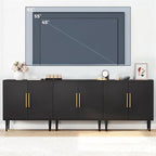 Vrullu Modern Storage Cabinet, Free Standing Buffet Cabinet, Wood Accent - Image 3