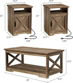 AMERLIFE 3-Piece Farmhouse Table Set Includes Coffee Table& Two End Tables - Image 2