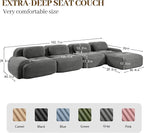 Boneless Sectional Couch, No Assembly Required, 152.7” L Shaped Modular Cloud - Image 3