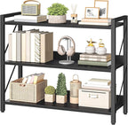 HOOBRO Bookshelf, 3-Tier Industrial Bookcase, Book Shelf Storage Organizer by HOOBRO