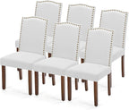 DUMOS Upholstered Dining Chairs Set of 6, Farmhouse Fabric Dining Room Kitchen by DumosLifestyle