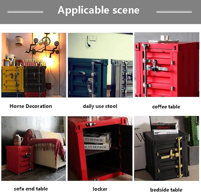 ZHAOYONGLI-End Tables Industrial Nightstand Table, Old - Image 4