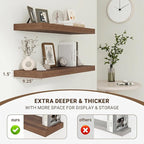 Acovy 16 Inch Floating Shelves, Wooden Shelves - Image 5
