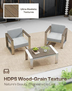 Aluminum Outdoor Furniture Set, 4 Seats Outdoor Patio Conversation Sets - Image 5