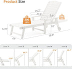 LUE BONA Lounge Chair Outdoor Set of 2, HDPS Chaise Lounge Outdoor - Image 7