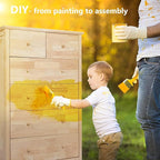 VINGLI Unfinished 6 Drawer Dresser, Natural Solid Wood Dresser Color DIY - Image 4